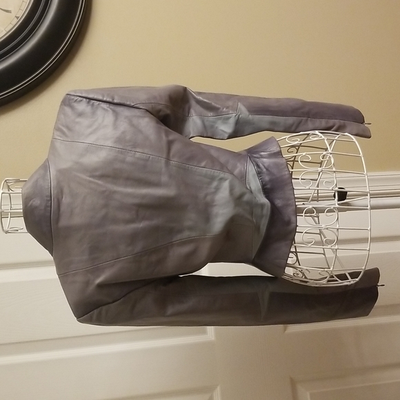 Gorgeous multicolored gray leather jacket XS - Picture 6 of 9